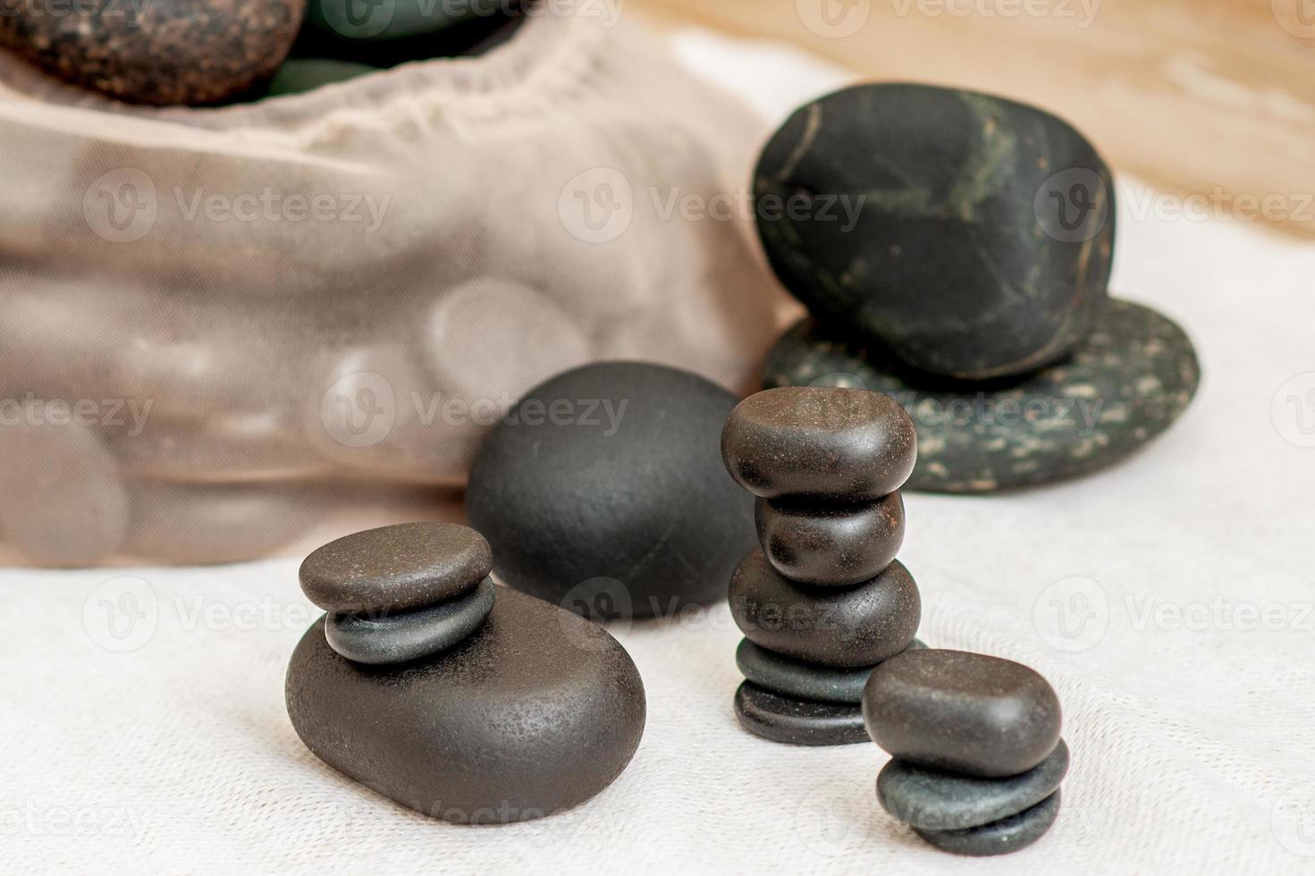 Set of massage stones. photo