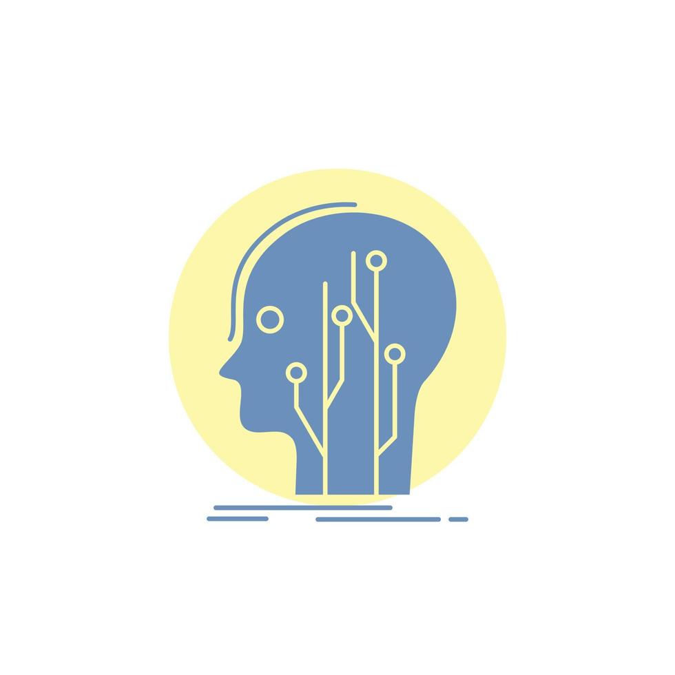 Data. head. human. knowledge. network Glyph Icon. vector