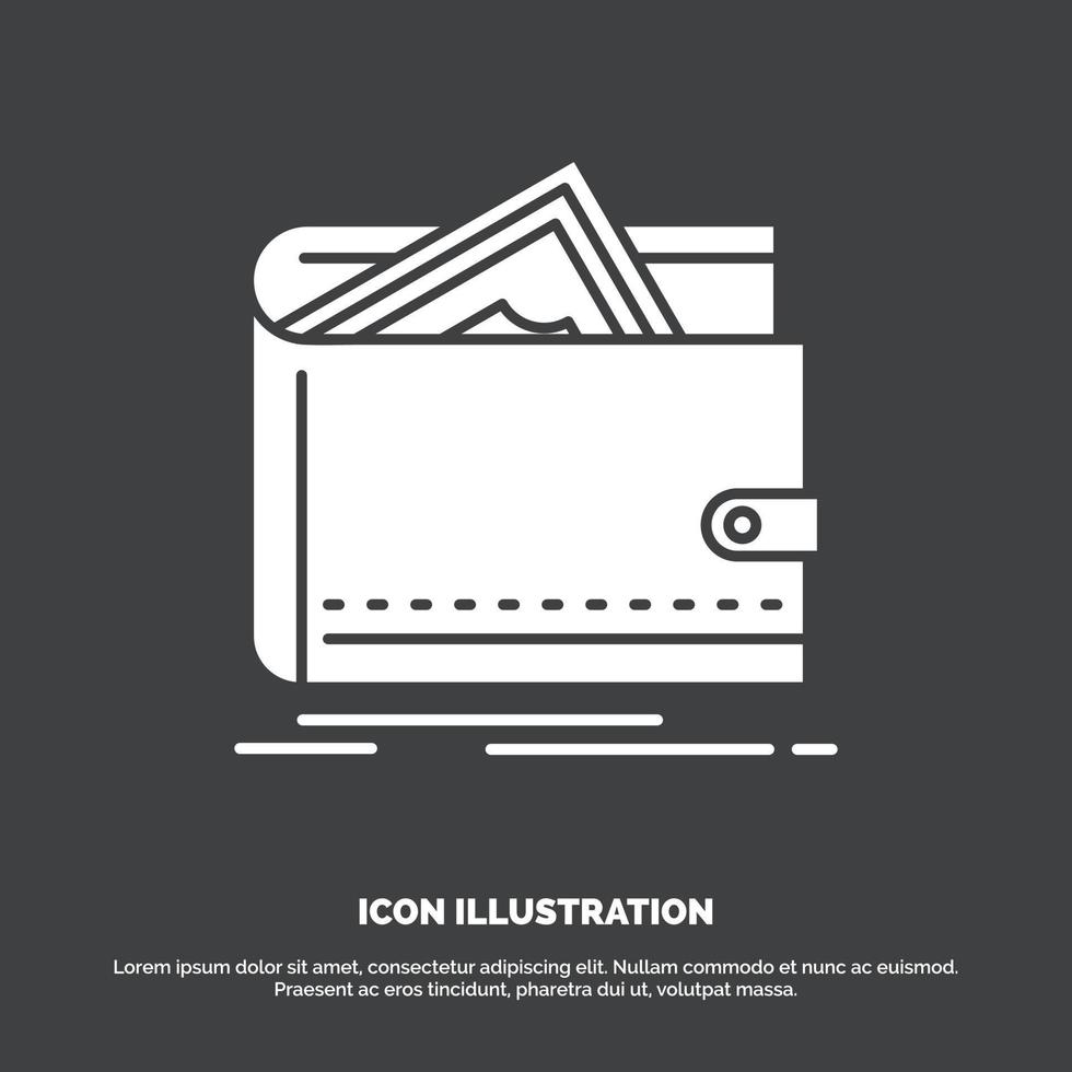 Cash. finance. money. personal. purse Icon. glyph vector symbol for UI and UX. website or mobile application