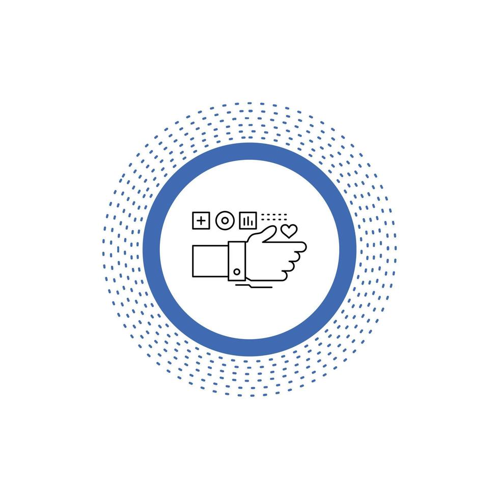 Monitoring. Technology. Fitness. Heart. Pulse Line Icon. Vector isolated illustration