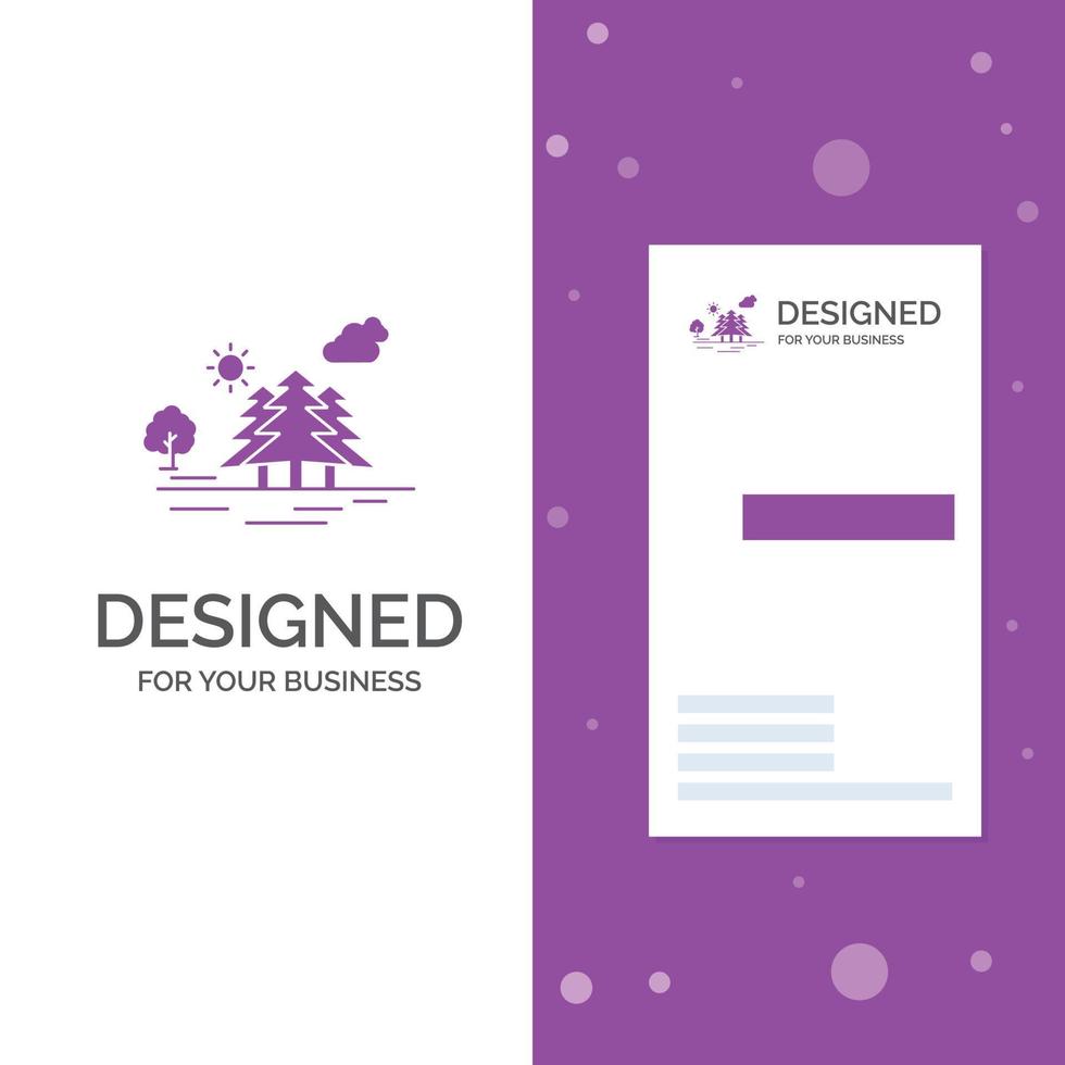 Business Logo for Mountain. hill. landscape. nature. clouds. Vertical Purple Business .Visiting Card template. Creative background vector illustration