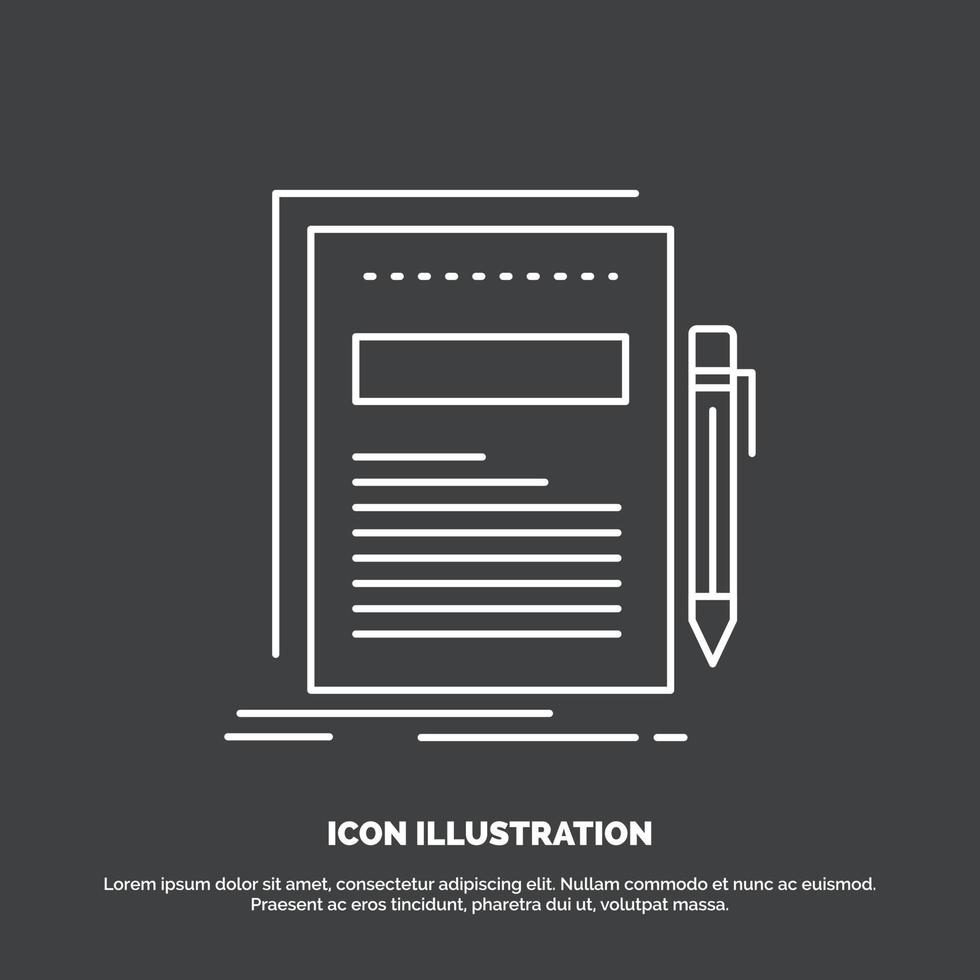 Business. document. file. paper. presentation Icon. Line vector symbol for UI and UX. website or mobile application