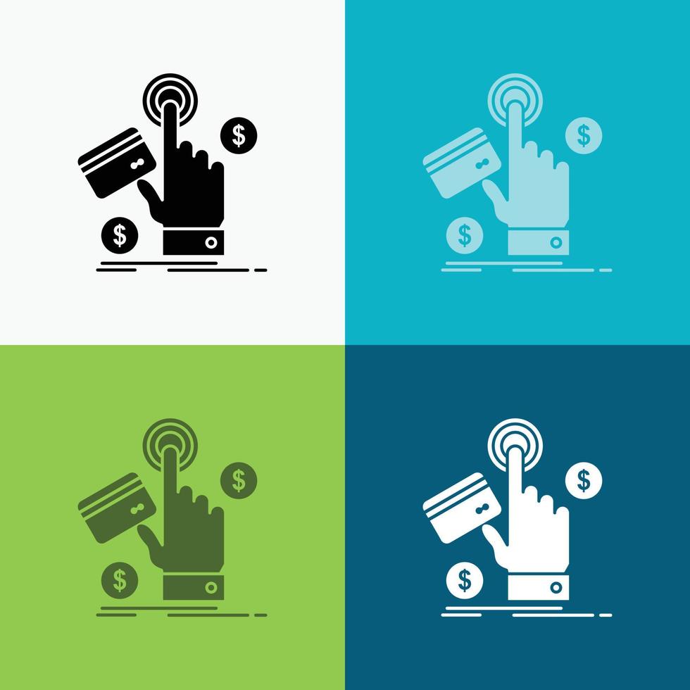 ppc. Click. pay. payment. web Icon Over Various Background. glyph style design. designed for web and app. Eps 10 vector illustration