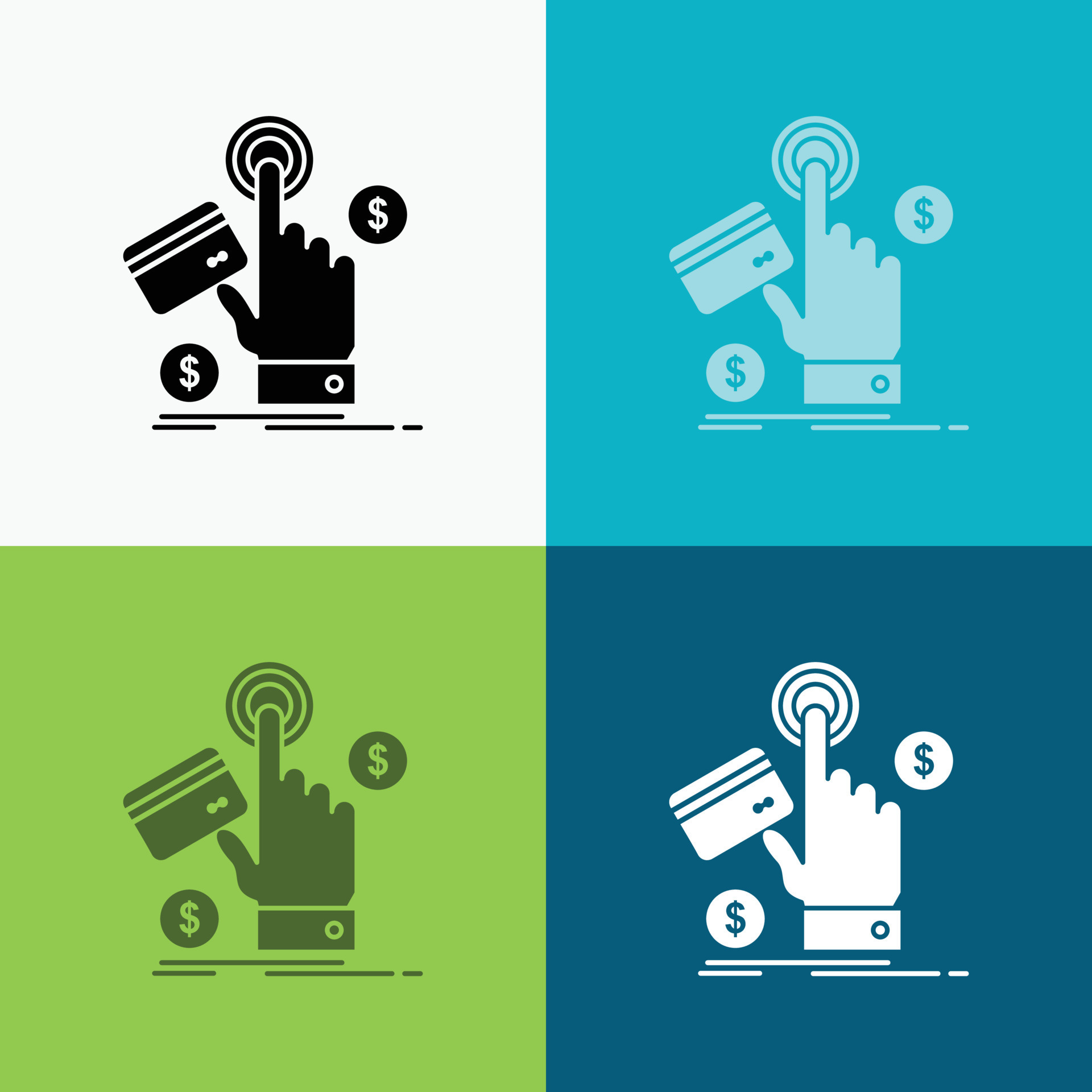 ppc. Click. pay. payment. web Icon Over Various Background. glyph style