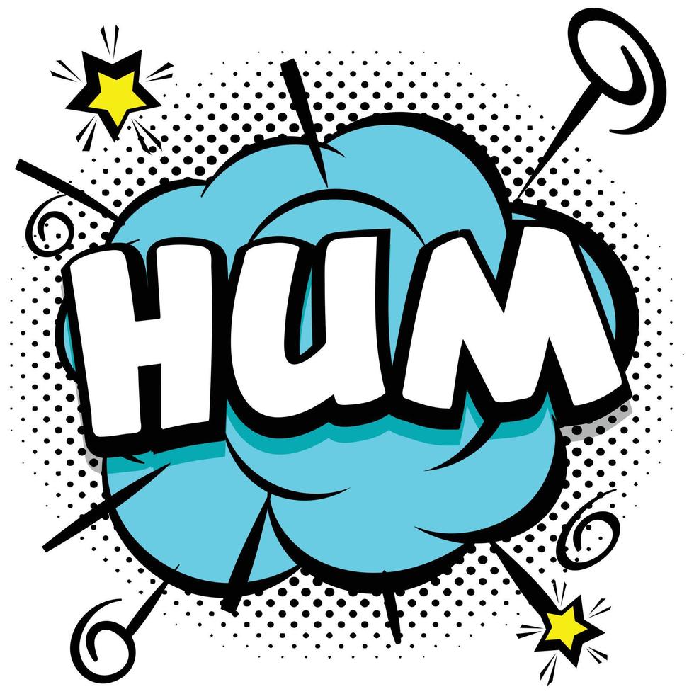 hum Comic bright template with speech bubbles on colorful frames vector