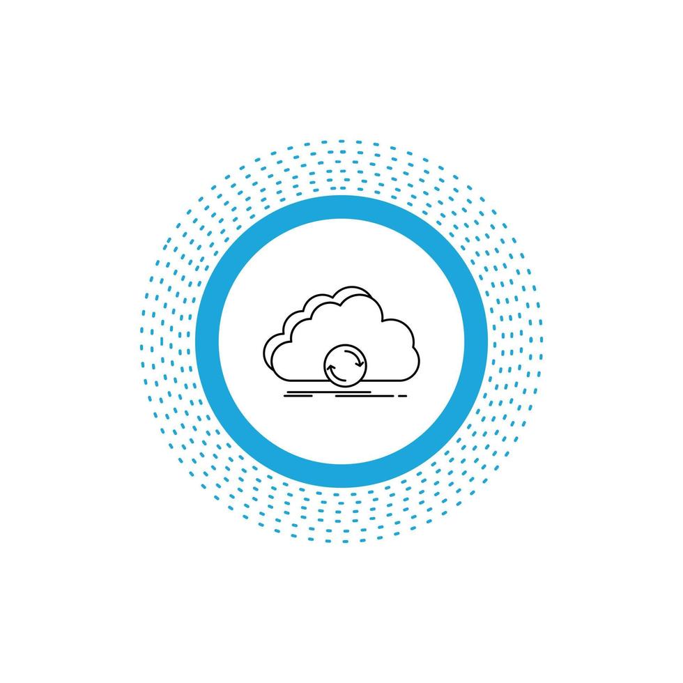cloud. syncing. sync. data. synchronization Line Icon. Vector isolated illustration