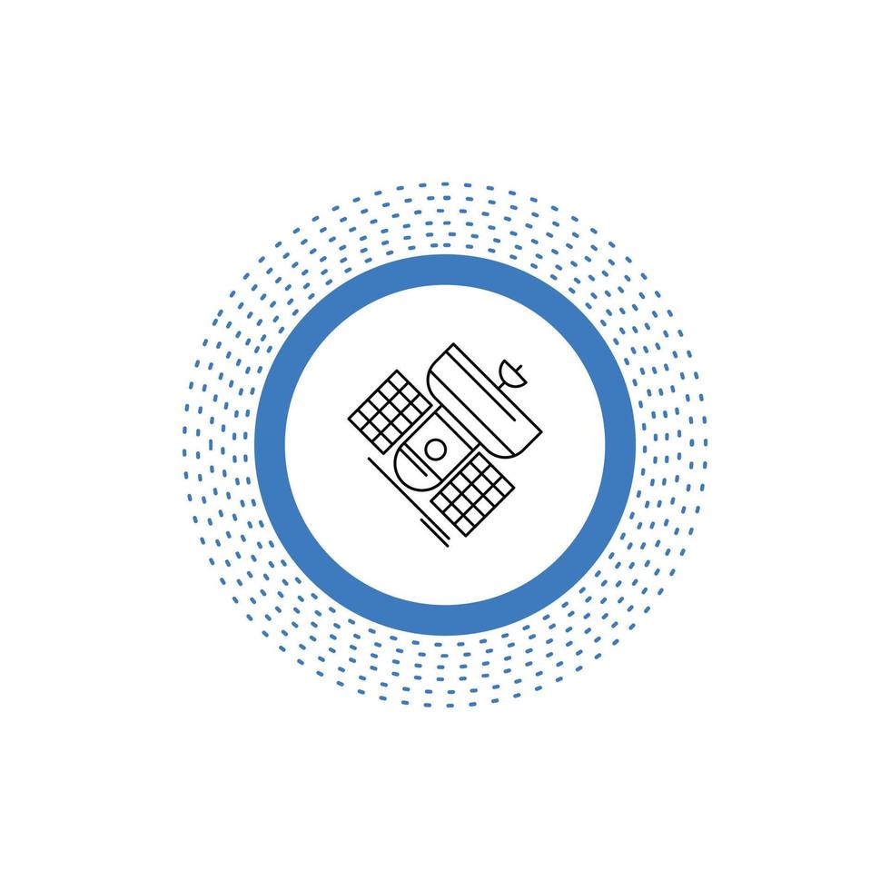Broadcast. broadcasting. communication. satellite. telecommunication Line Icon. Vector isolated illustration