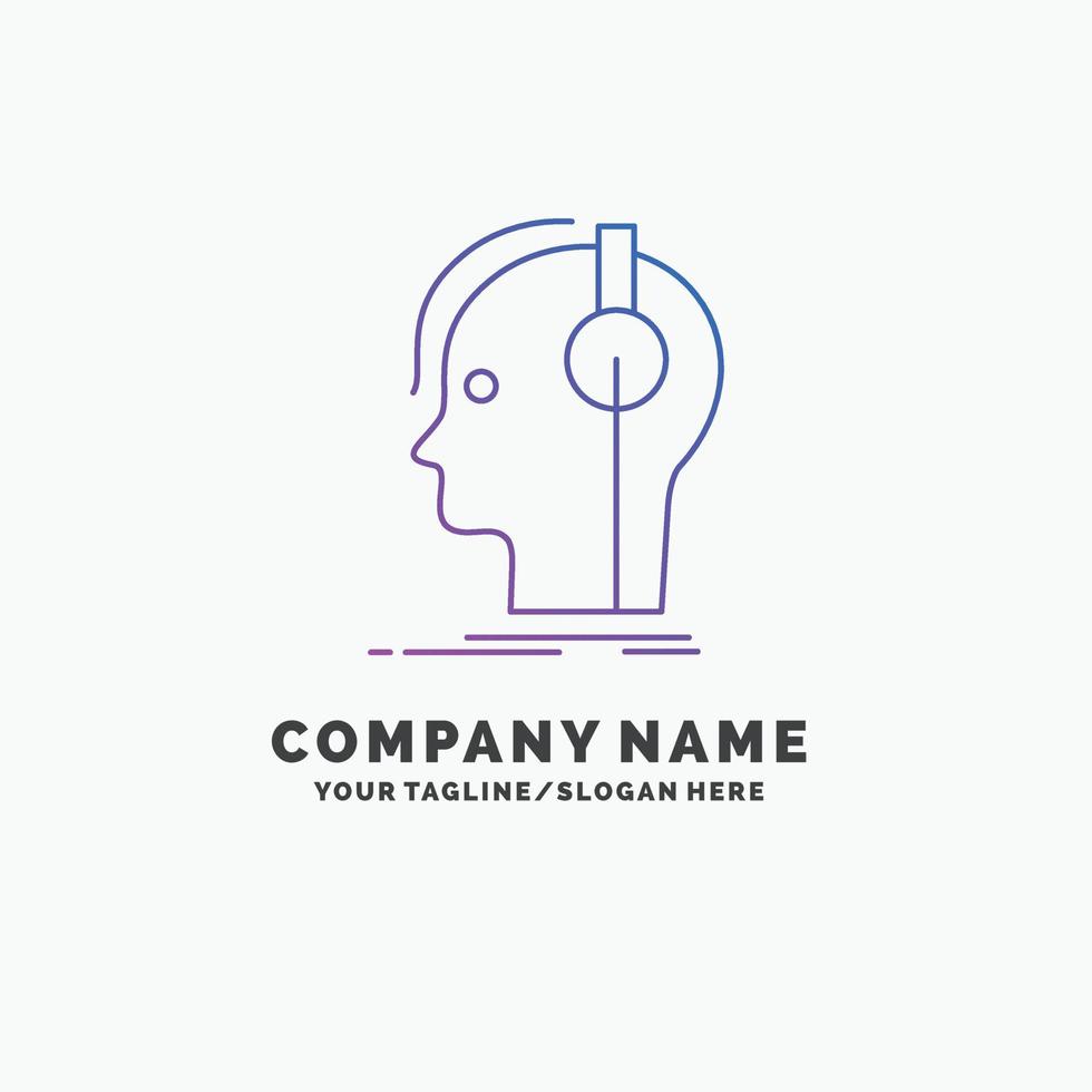 composer. headphones. musician. producer. sound Purple Business Logo Template. Place for Tagline vector