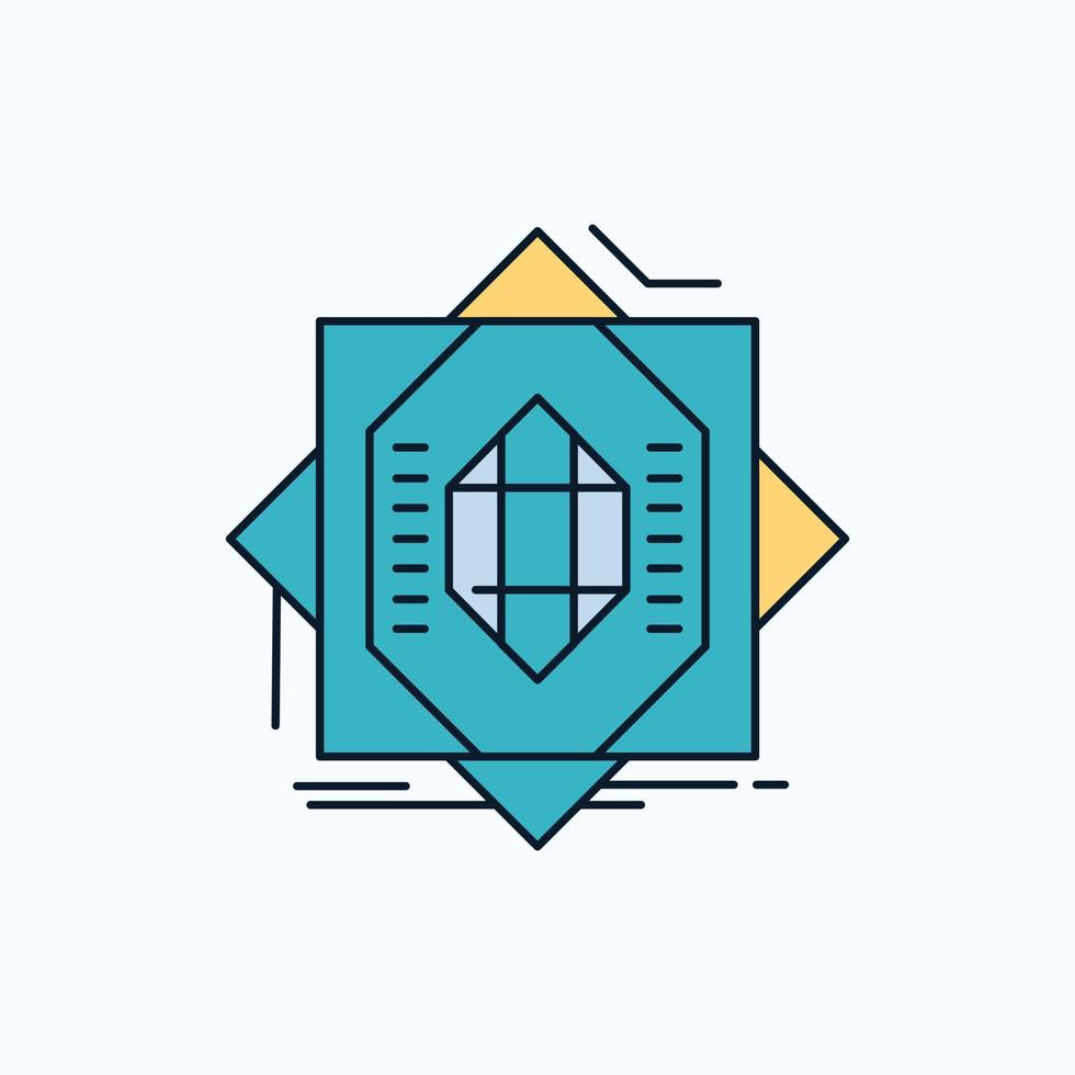 Abstract. core. fabrication. formation. forming Flat Icon. green and Yellow sign and symbols for website and Mobile appliation. vector illustration