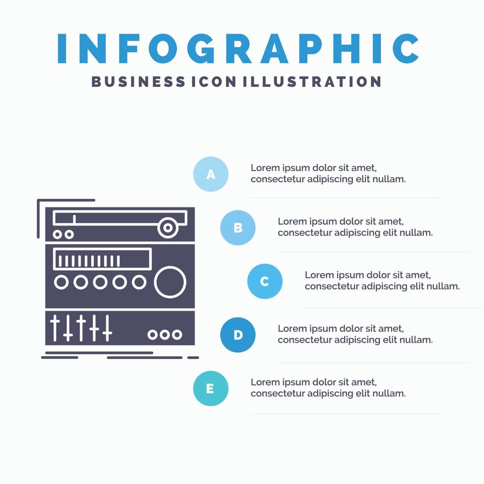rack. component. module. sound. studio Infographics Template for Website and Presentation. GLyph Gray icon with Blue infographic style vector illustration.