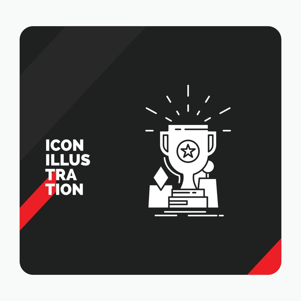 Red and Black Creative presentation Background for Achievement. award. cup. prize. trophy Glyph Icon vector