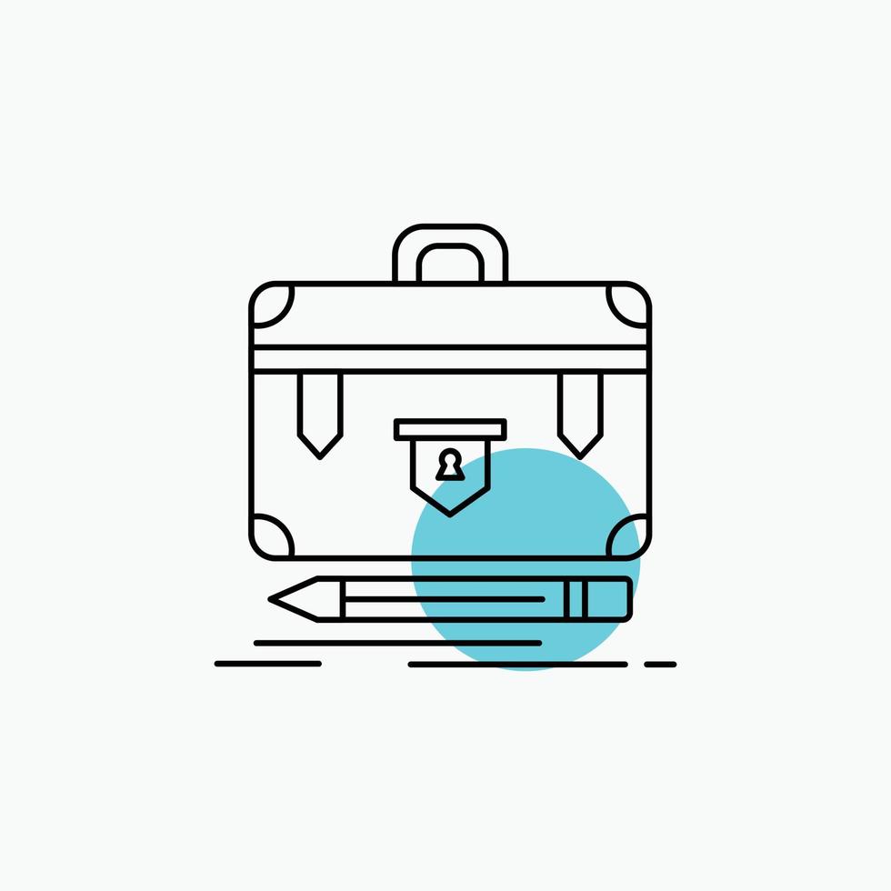 briefcase. business. financial. management. portfolio Line Icon vector