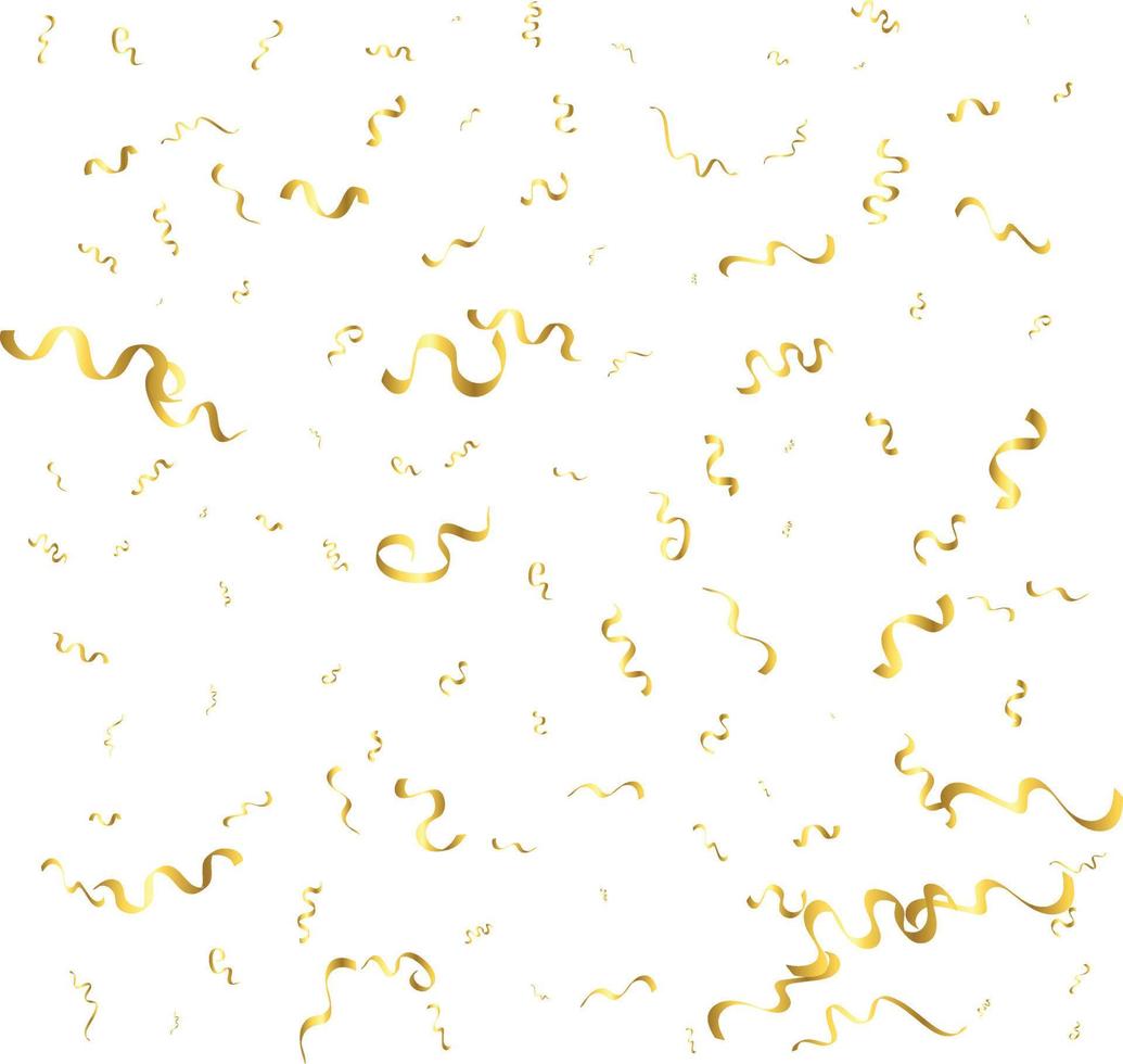 Golden confetti isolated. Festive background. Vector illustration