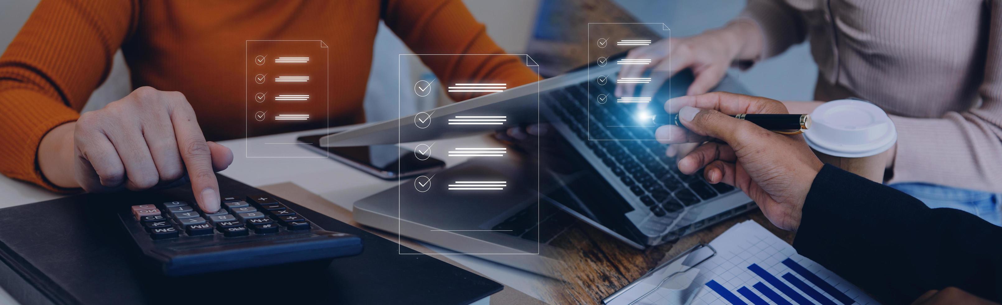 Online business contract Electronic signature, e-signing, digital document management, paperless office, signing business contract concept. photo