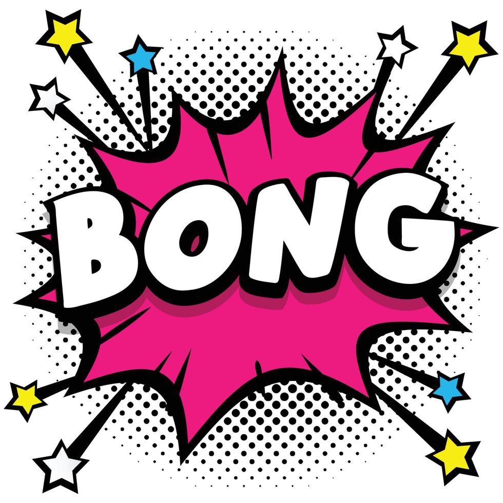 bong Pop art comic speech bubbles book sound effects vector