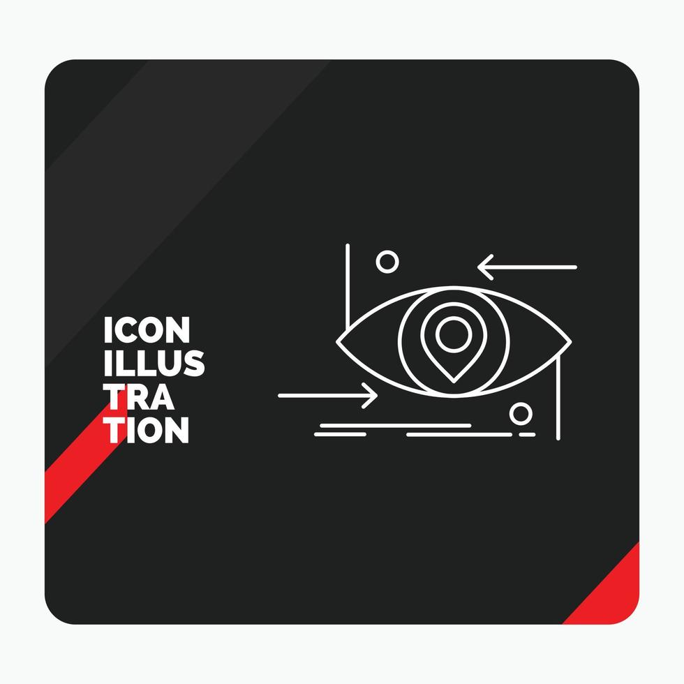 fondo de presentación creativa rojo y negro para avanzados. futuro. gen. Ciencias. tecnología. icono de línea de ojo vector