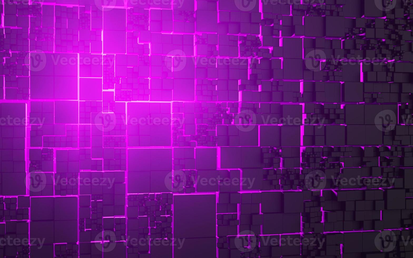3D rendering Cube abstract technology background with colored bright lighting under the cube. futuristic wallpaper. photo