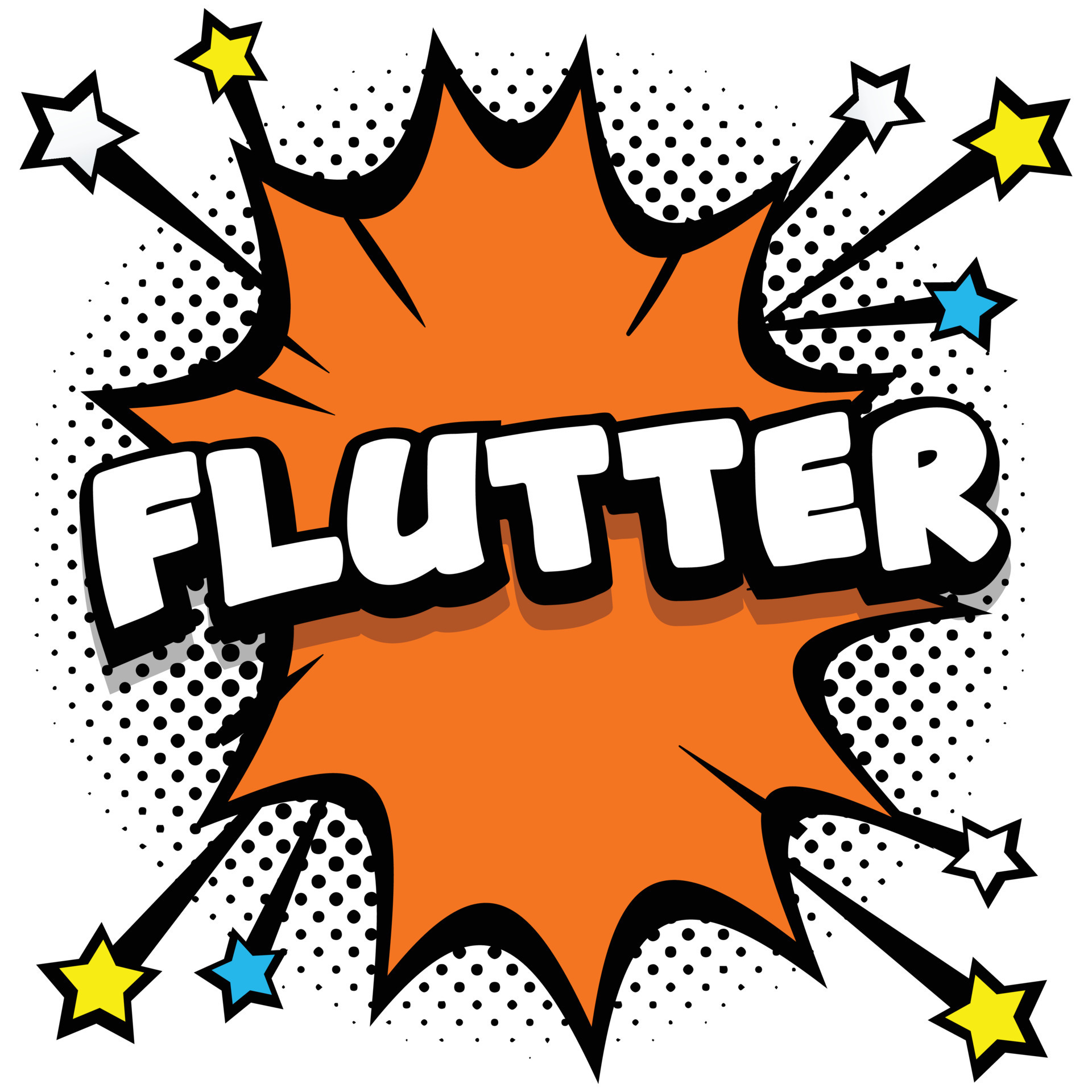 flutter Pop art comic speech bubbles book sound effects 13035874 Vector Art at