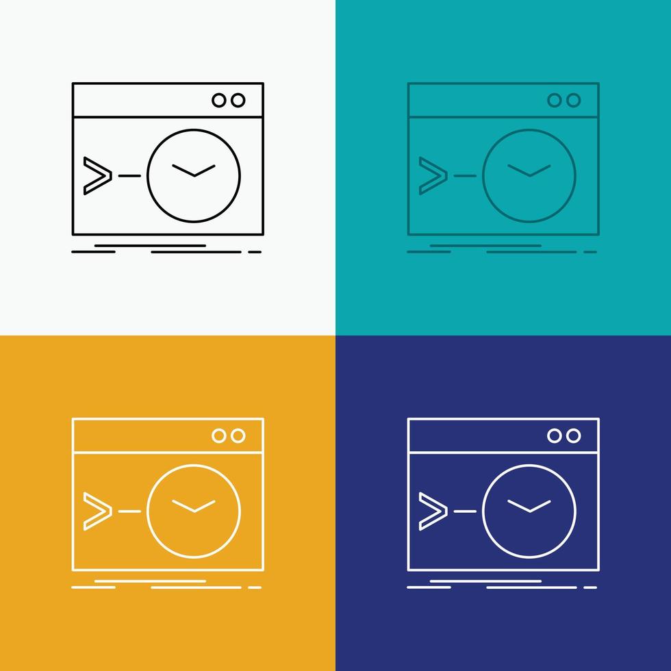 Admin. command. root. software. terminal Icon Over Various Background. Line style design. designed for web and app. Eps 10 vector illustration