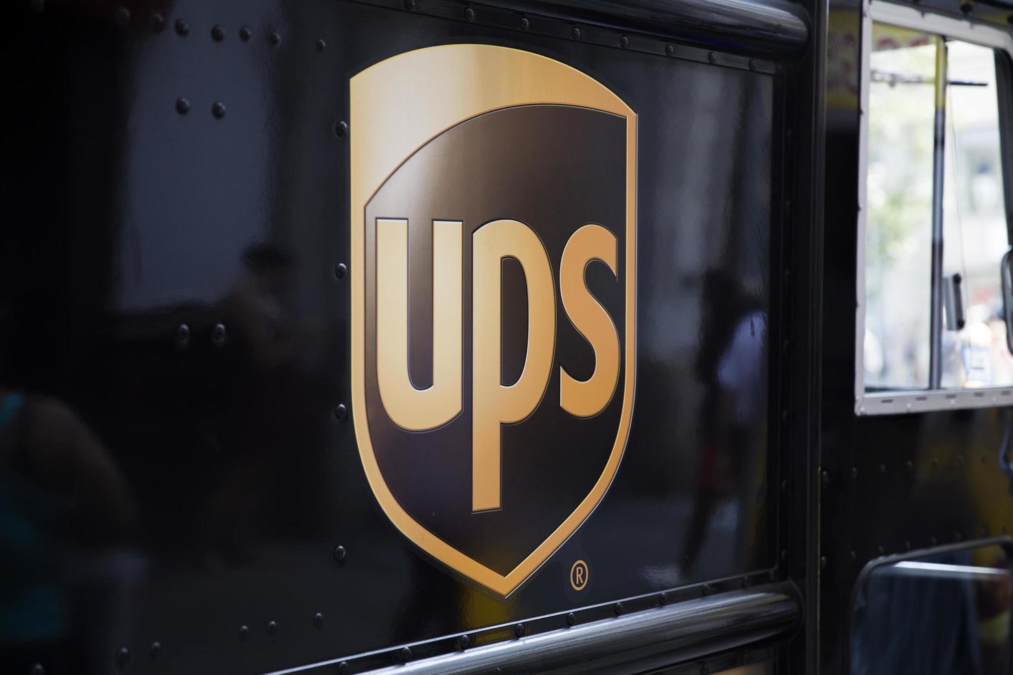 New york usa 2017 detail from united parcel service in new york it