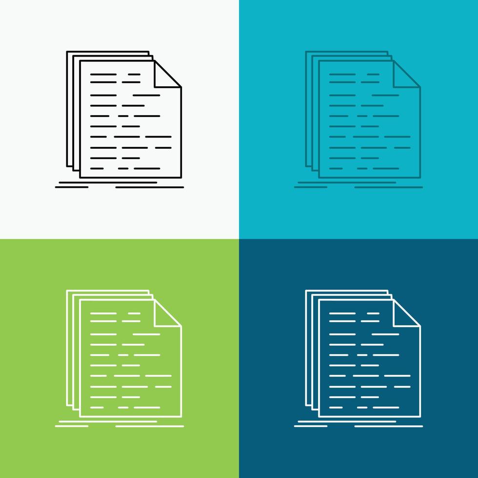 Code. coding. doc. programming. script Icon Over Various Background. Line style design. designed for web and app. Eps 10 vector illustration
