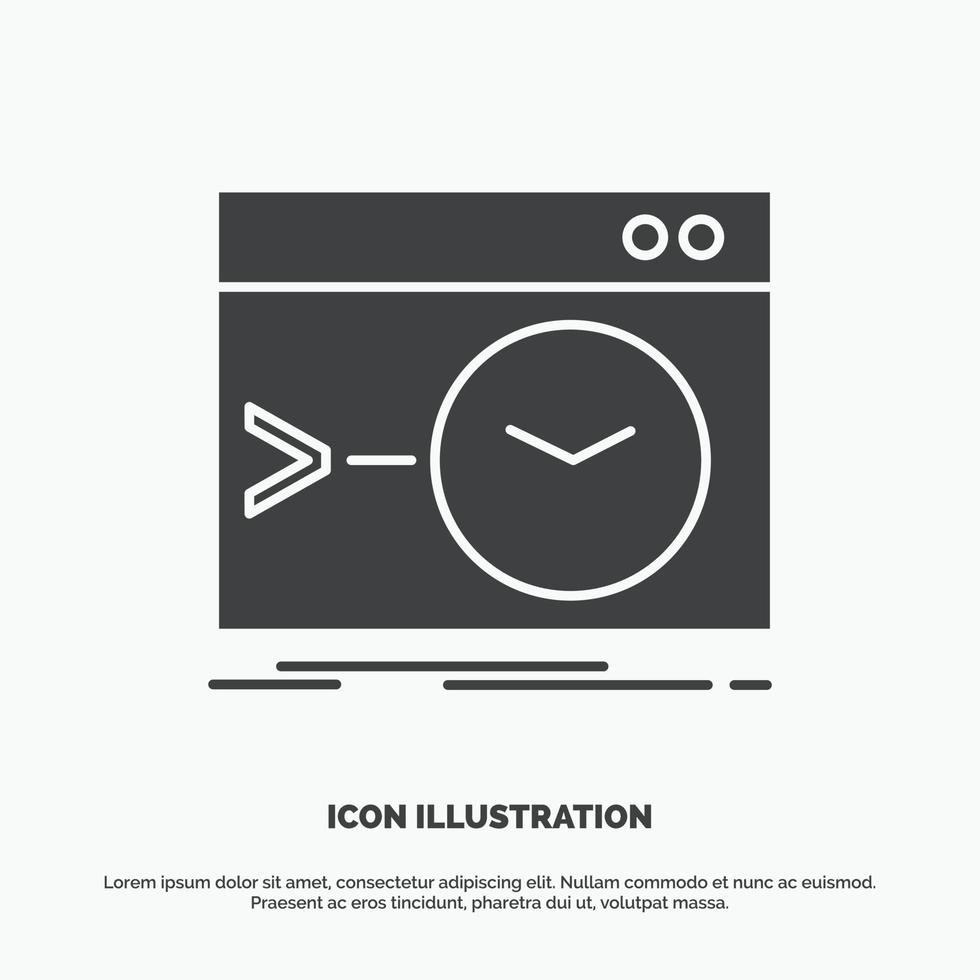 administración. dominio. raíz. software. icono de terminales. símbolo gris vectorial de glifo para ui y ux. sitio web o aplicación móvil vector