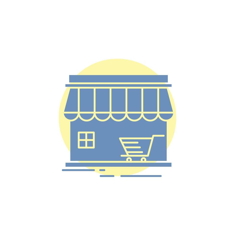 tienda. Tienda. mercado. edificio. icono de glifo de compras. vector