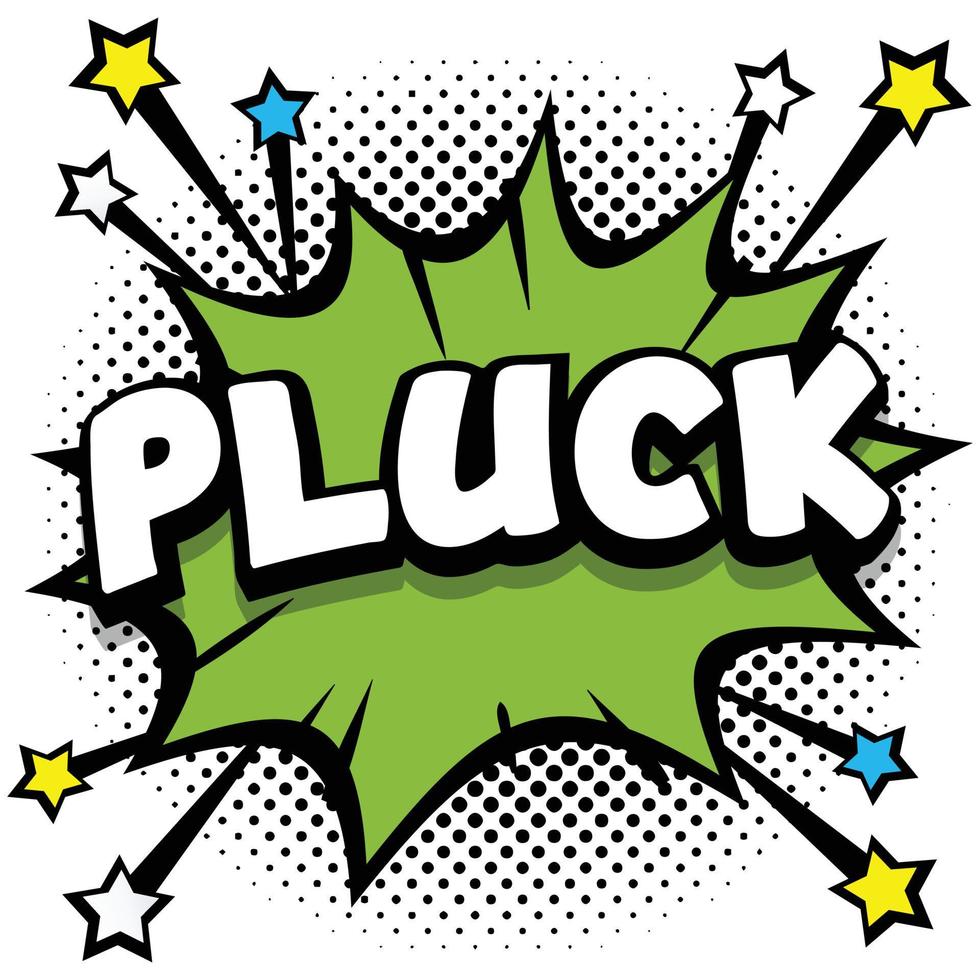 pluck Pop art comic speech bubbles book sound effects vector