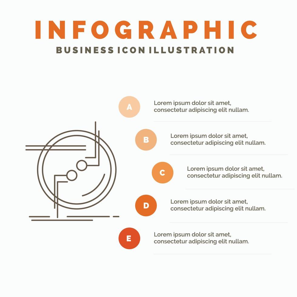 chain. connect. connection. link. wire Infographics Template for Website and Presentation. Line Gray icon with Orange infographic style vector illustration