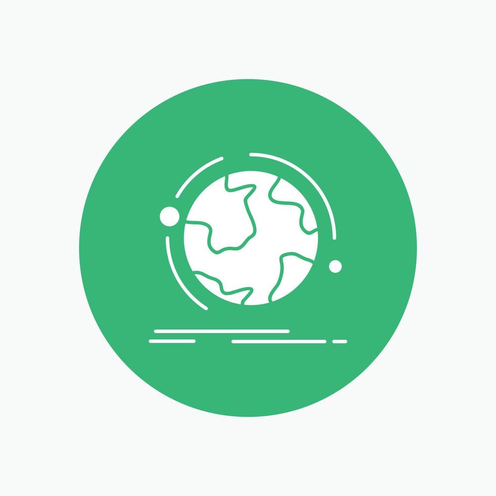 globe. world. discover. connection. network White Glyph Icon in Circle. Vector Button illustration