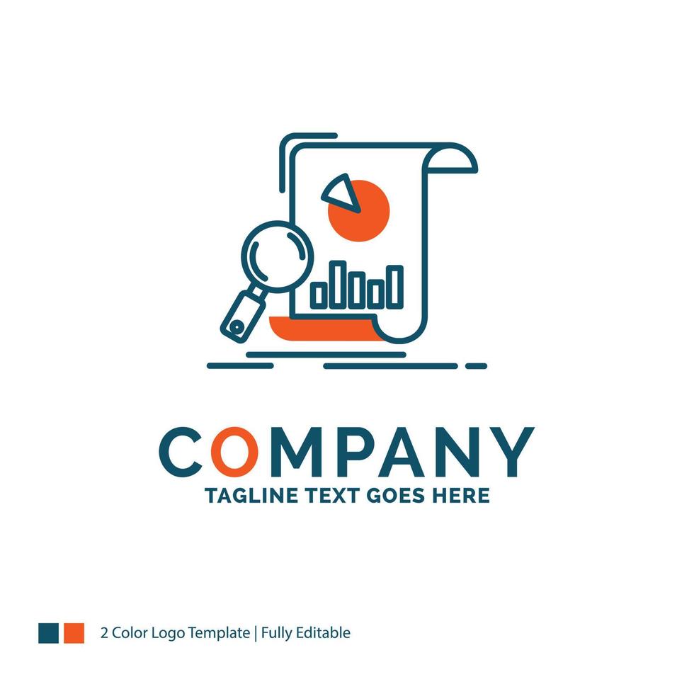 Analysis. analytics. business. financial. research Logo Design. Blue and Orange Brand Name Design. Place for Tagline. Business Logo template. vector