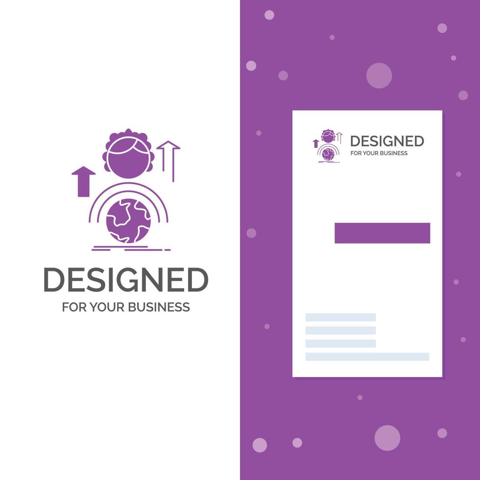 Business Logo for abilities. development. Female. global. online. Vertical Purple Business .Visiting Card template. Creative background vector illustration