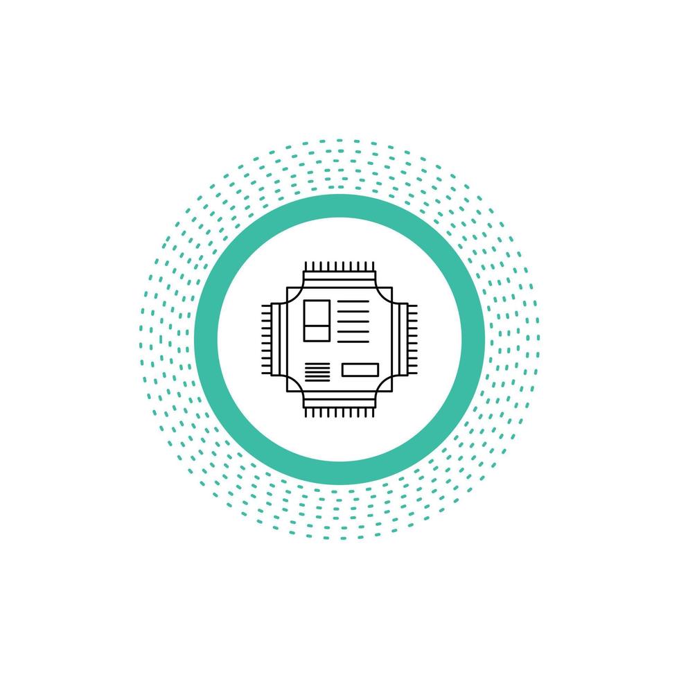 Chip. cpu. microchip. processor. technology Line Icon. Vector isolated illustration