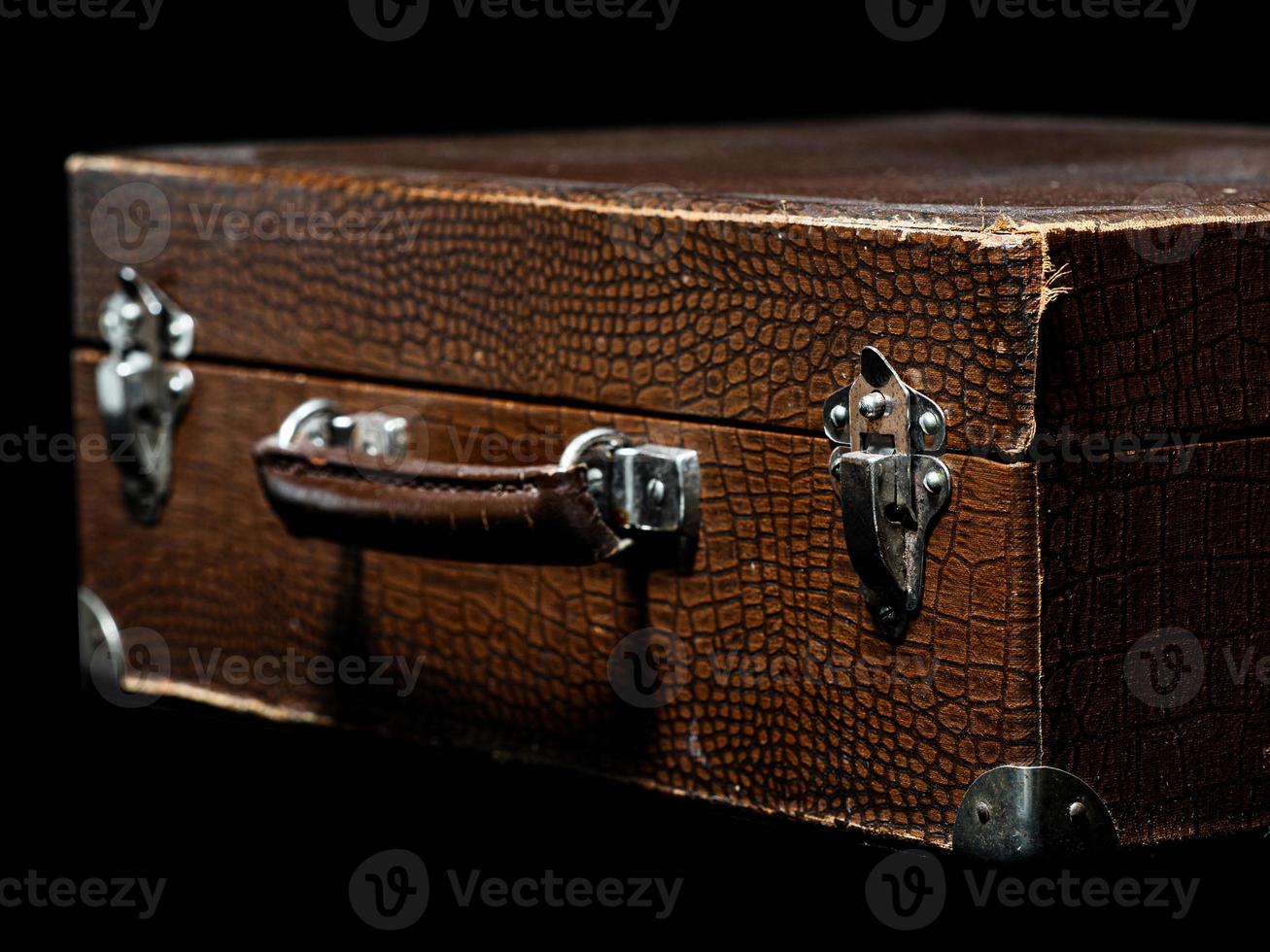 Old dusty retro suitcase for medical devices from the last century. photo