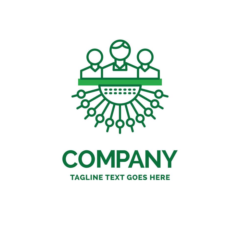 Allocation. group. human. management. outsource Flat Business Logo template. Creative Green Brand Name Design. vector