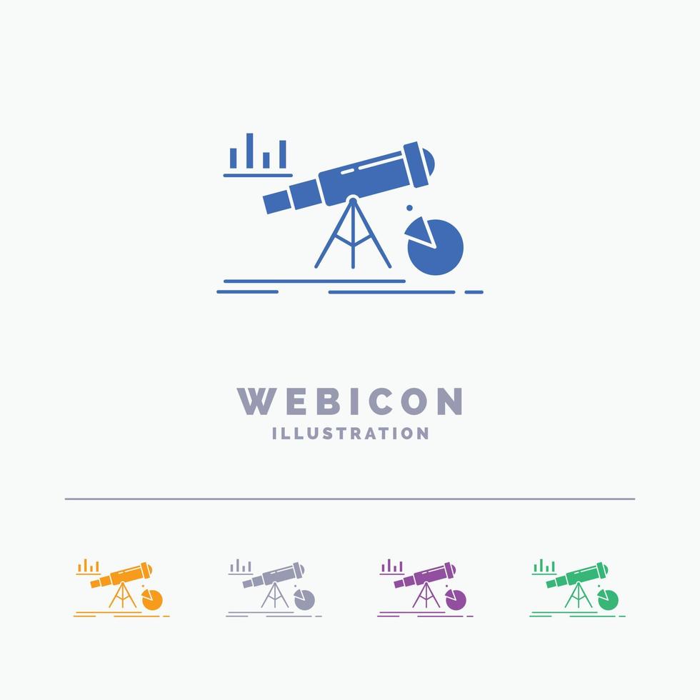 Analytics. finance. forecast. market. prediction 5 Color Glyph Web Icon Template isolated on white. Vector illustration