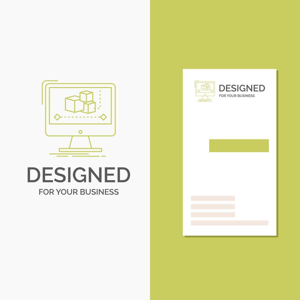 Business Logo for Animation. computer. editor. monitor. software. Vertical Green Business .Visiting Card template. Creative background vector illustration