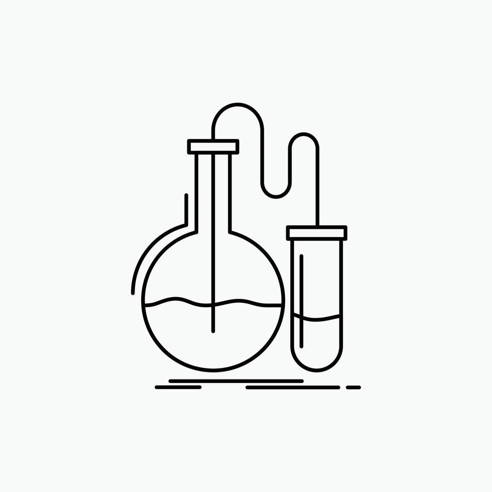 Analysis. chemistry. flask. research. test Line Icon. Vector isolated illustration