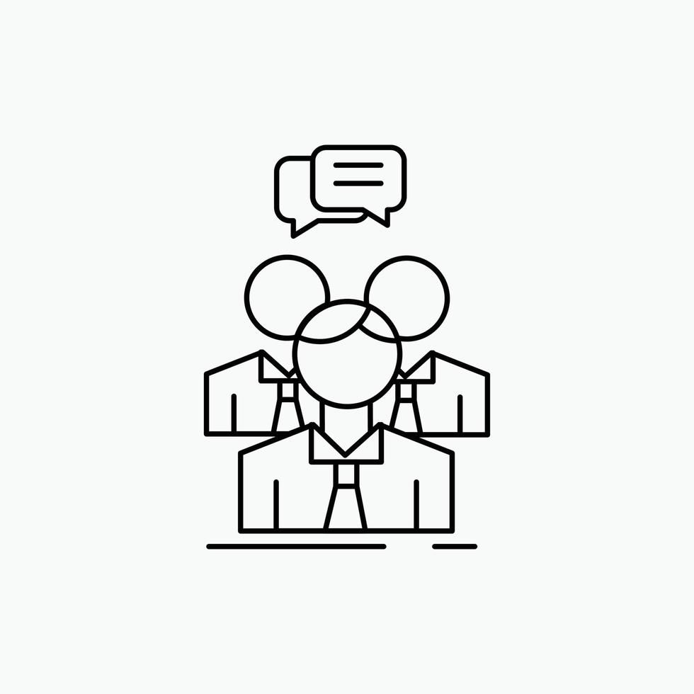 group. business. meeting. people. team Line Icon. Vector isolated illustration