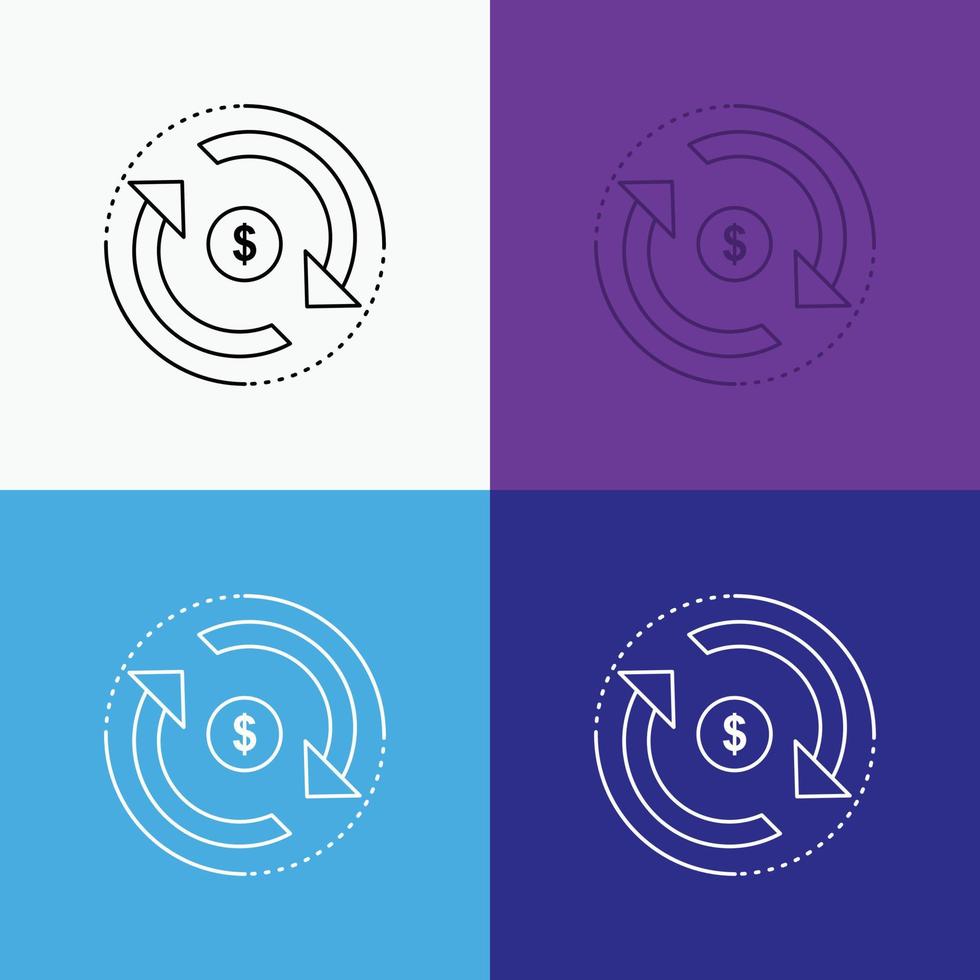 Circulation. finance. flow. market. money Icon Over Various Background. Line style design. designed for web and app. Eps 10 vector illustration