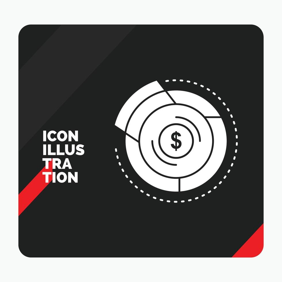 Red and Black Creative presentation Background for Balance. budget. diagram. financial. graph Glyph Icon vector