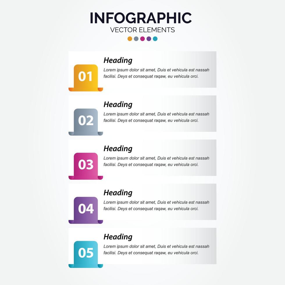 5 step business Vertical Infographic template vector