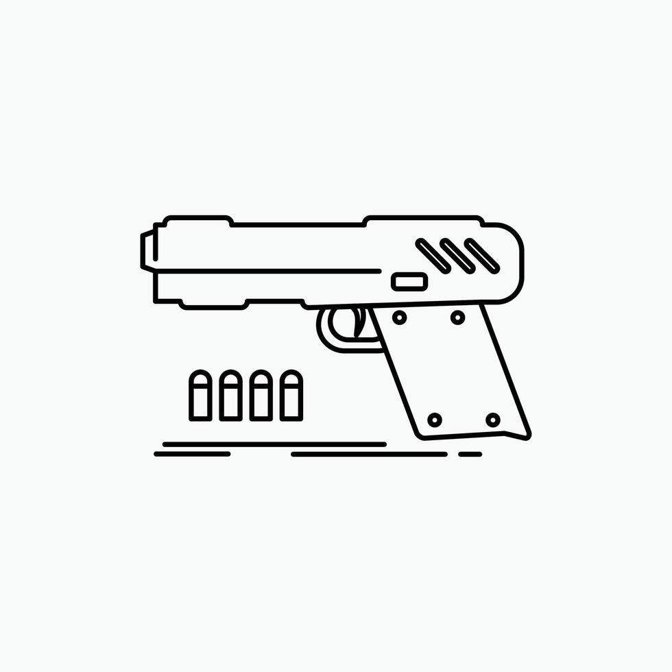 pistola. pistola. pistola. tirador. icono de línea de arma. ilustración vectorial aislada vector