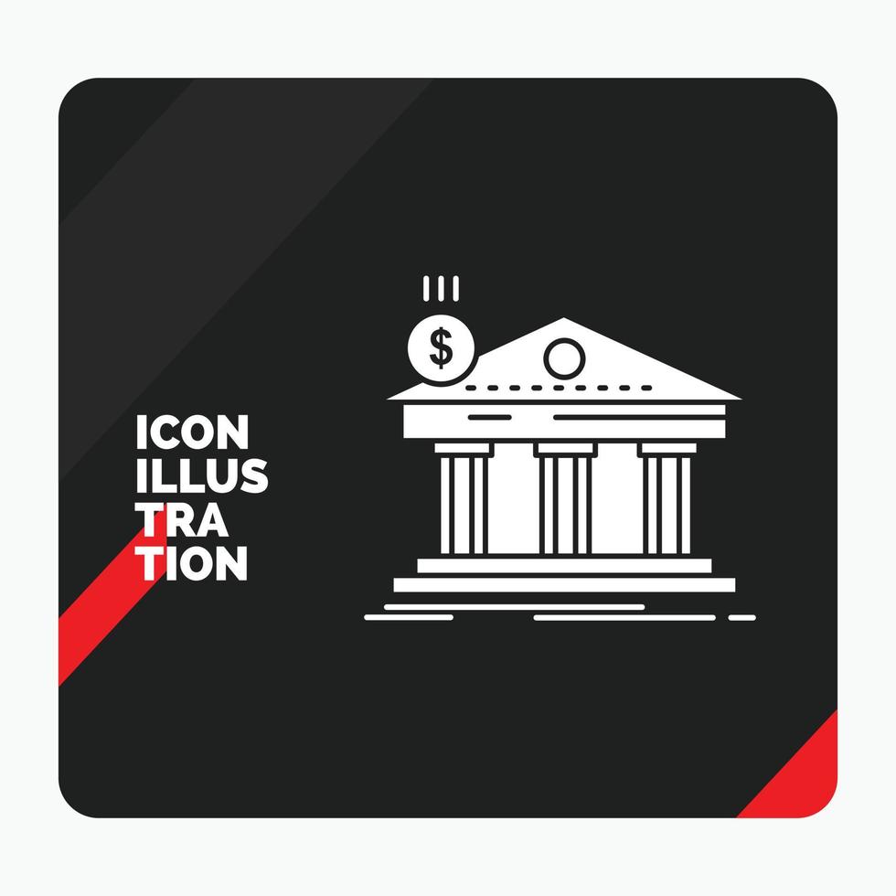 Red and Black Creative presentation Background for Architecture. bank. banking. building. federal Glyph Icon vector