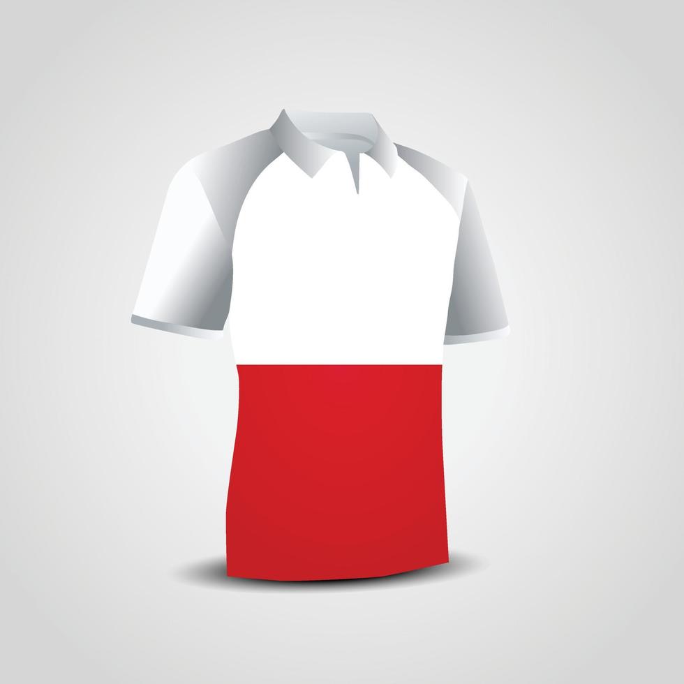 bandera de polonia en camiseta vector