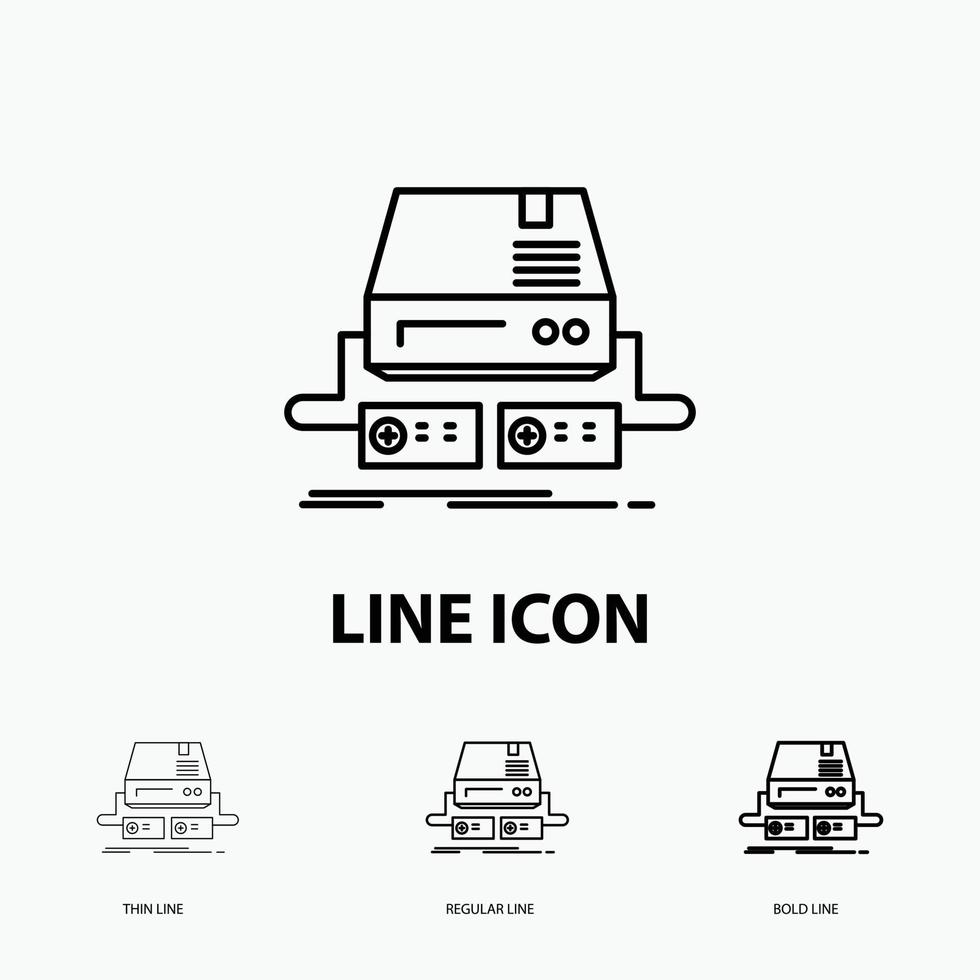 Console. game. gaming. pad. drive Icon in Thin. Regular and Bold Line Style. Vector illustration