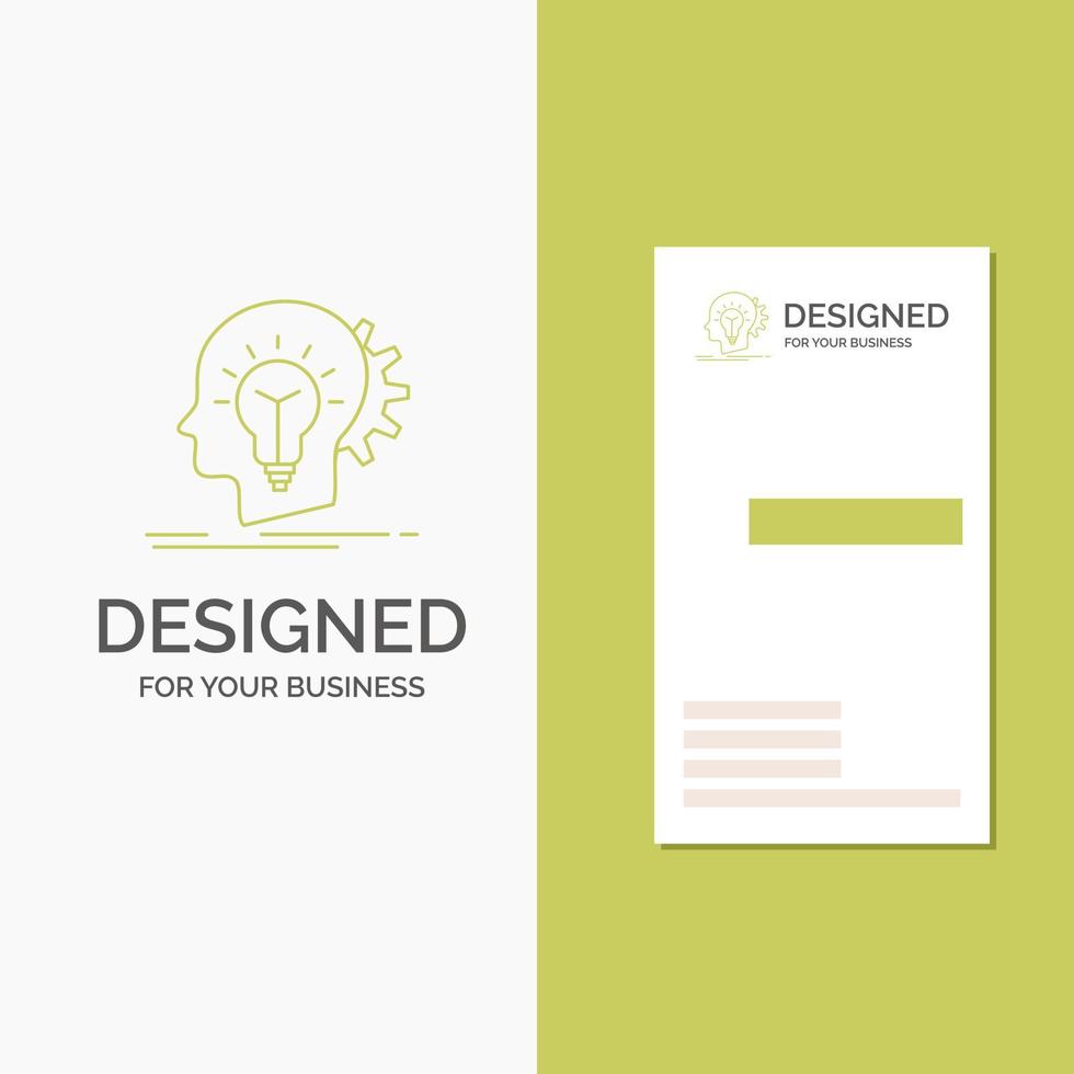 Business Logo for creative. creativity. head. idea. thinking. Vertical Green Business .Visiting Card template. Creative background vector illustration