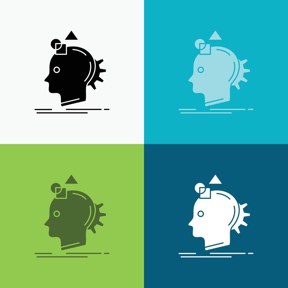 Imagination. imaginative. imagine. idea. process Icon Over Various Background. glyph style design. designed for web and app. Eps 10 vector illustration