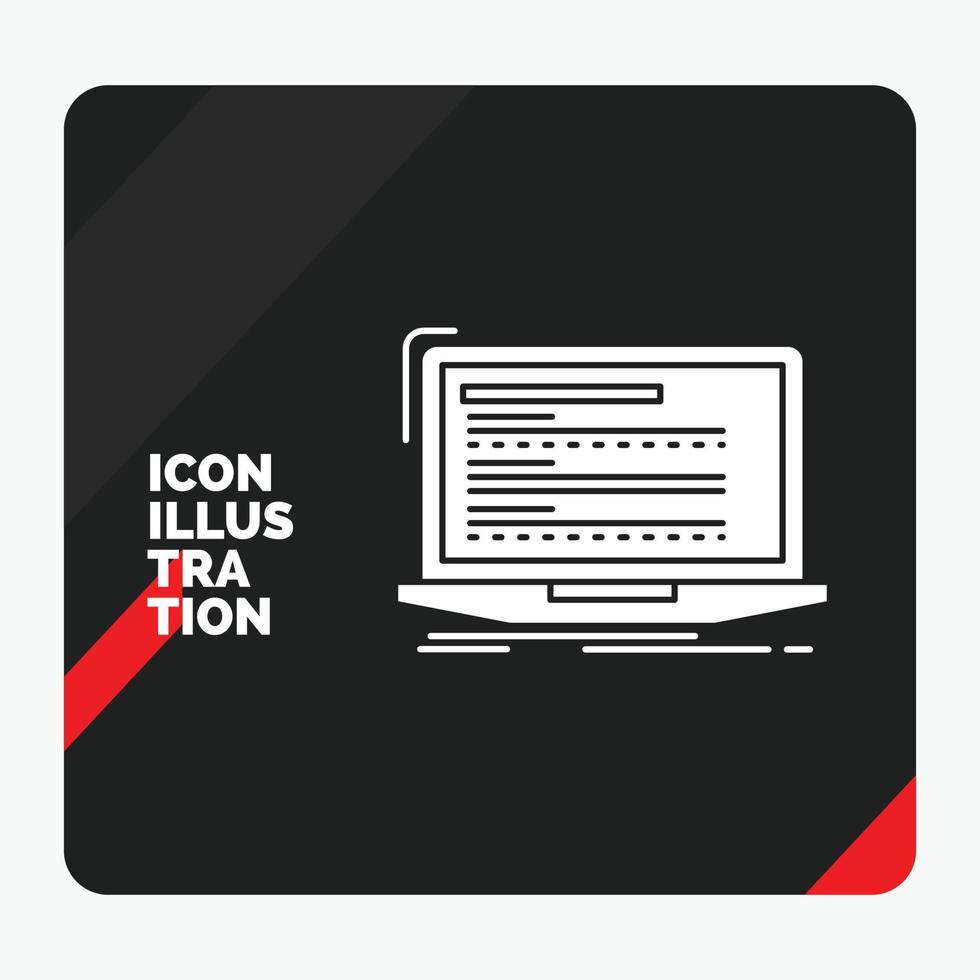 Red and Black Creative presentation Background for Code. coding. computer. monoblock. laptop Glyph Icon vector