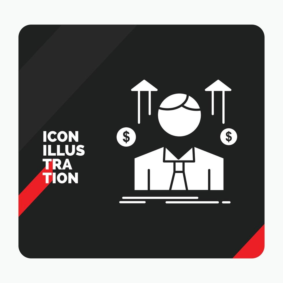 Red and Black Creative presentation Background for Business. man. avatar. employee. sales man Glyph Icon vector